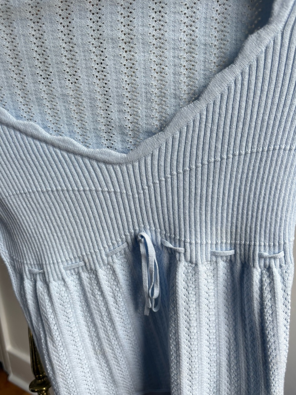 Aritzia Wilfred Light Blue Soloist Sweater | Ribbed Knit Long-Sleeve Top - Picture 4 of 6